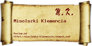 Misolszki Klemencia névjegykártya
